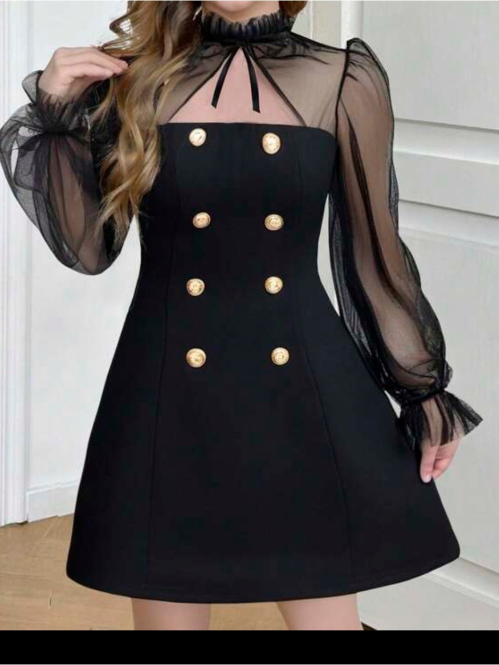 GIRLS KIDS BLACK MESH BOW DRESS
